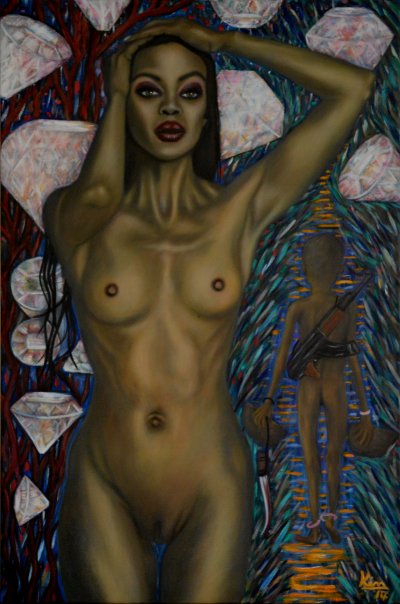 Oil Painting > Blood Diamonds > Naomi Campbell
